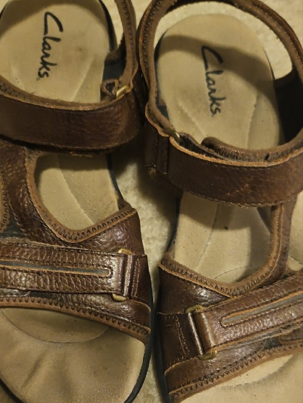 Clarks Brown Leather Strap Sandals for Women - Picture 5 of 5